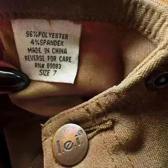 Y2K 2000s 90s Lei Brown Low Rise Soft Flare Pants Womens Size 7 - Picture 7 of 7